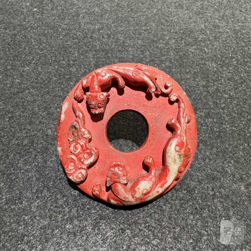 清 螭龙纹玉璧 - 图2